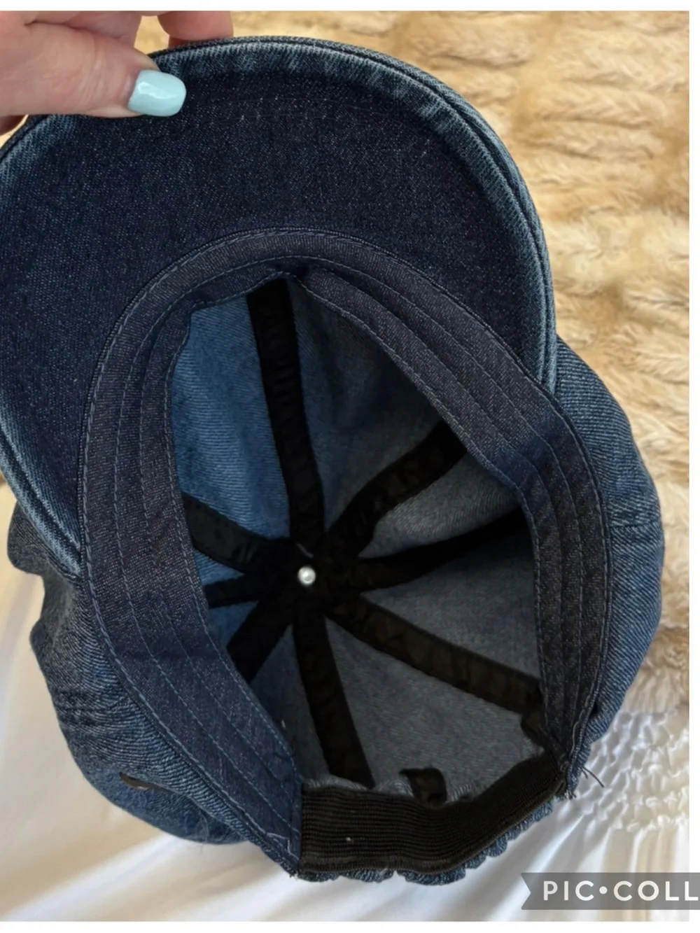 Cara Park Authentic Denim Newsboy Cap Slouchy Baker Boy Hat Baggy Back Boho